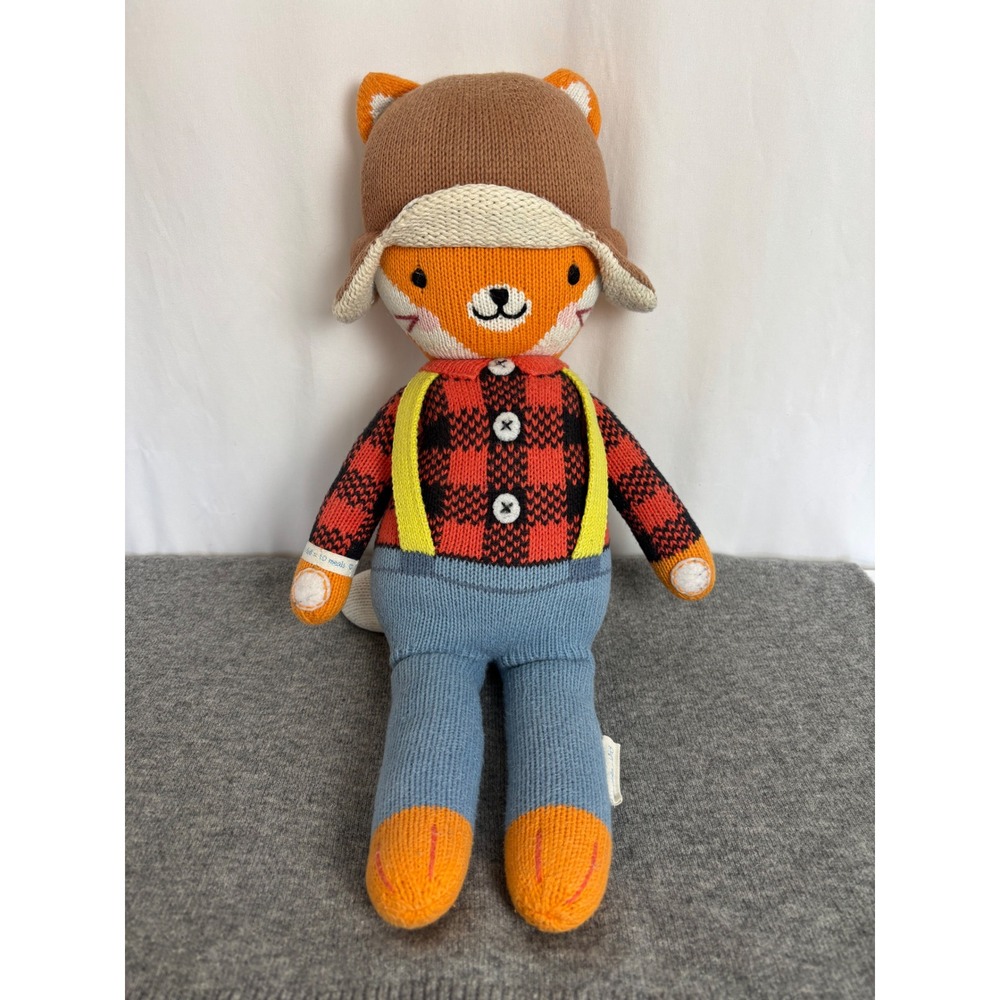 Cuddle + Kind Quinn the Fox Hand Knit Doll 20" Large Stuffed Animal Plush Toy
